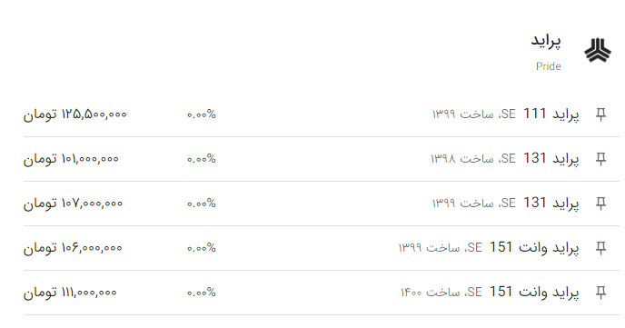 قیمت-پراید-۹فروردین۱۴۰۰